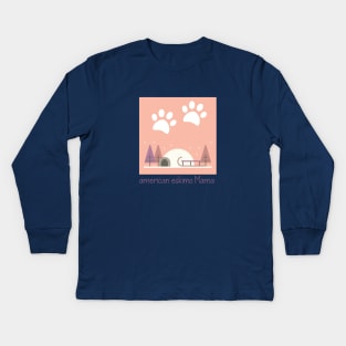 American Eskimo Mama Dog Lover, Gift Pet Lover, Gift For American Eskimo Dog Parent,  American Eskimo Life Kids Long Sleeve T-Shirt